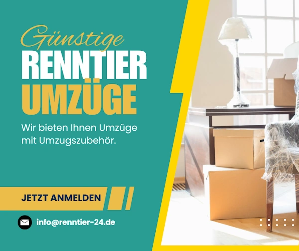 Renntier 24 Umzüge Berlin und Deutschland.